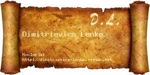 Dimitrievics Lenke névjegykártya